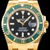 SA급 로렉스 남성용 New 업그레이드형!! 서브마리너 데이트 그린 세라믹 베젤UP!! 고급스러운 18K 옐로우골드 블랙 다이얼 브레이슬릿 오토매틱 무브먼트 ROL0530 xx