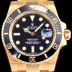 SA급 로렉스 남성용 서브마리너116618LN-97208 블랙 세라믹 베젤 18k 옐루골드 도금 블랙 다이얼 브레이슬릿 ETA 2836-2 오토매틱 무브먼트 ROL0341 xx