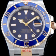 SA급 로렉스 남성용 서브마리너 116613LB-97203 다이아몬드 인덱스 블루 다이얼 18K 옐루골드 포금 2836-2 오토매틱 무브먼트 ROL0114 xx
