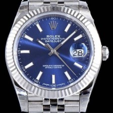 SA급 로렉스 남성용 데이저스트 II 126334 블루 다이얼 야광 스틱 인덱스 스틸 브레이슬릿오토매틱 무브먼트 ROL0001 xx