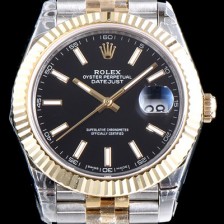 SA급 로렉스 남성용 업그레이드형 데이져스트 116231 오이스터 36mm 플루티드 베젤(AR) 18K 로즈골드 투톤콤비 블랙 다이얼 오토매틱 무브먼트 ROL0015 xx