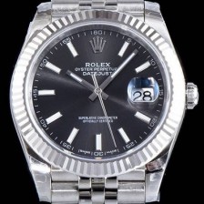 SA급 로렉스 남성용 데이저스트 II 126334 블랙 다이얼 야광 스틱 인덱스 스틸 브레이슬릿 오토매틱 무브먼트 ROL0302 xx