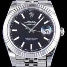 SA급 로렉스 남성용 데이저스트 II m126334-0018 블랙 다이얼 야광 스틱 인덱스 스틸 브레이슬릿 오토매틱 무브먼트 ROL0010 xx