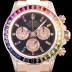 SA급 로렉스 남성용 2018년 바젤월드 코스모그래프 데이토나 116595 RBOW "레인보우" 무지개 컬러 바게크 컷 사파이어 36개 세팅 베젤 블랙 다이얼 오이스터 브레이슬릿 7750B-2 오토매틱 무브먼트 ROL0502 xx