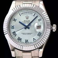 SA급 로렉스 남성용 데이데이트 2 로마 인덱스 블루 다이얼 ROL0100 xx