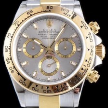 SA급 로렉스 남성용 신형 데이토나 모델 업데이트!! 116523-78593 크로노그래프 18k 옐로골드 투톤 콤비 그레이 썬더스트 다이얼 야광 인덱스 오토매틱 무브먼트 ROL0310 xx