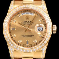 SA급 로렉스 남성용 오이스터 퍼페츄얼 118348 데이데이트 최상급쥬얼 다이아몬드 세팅 18K 옐로우 골드 브레이슬릿 오토매틱 무브먼트 ROL0300 xx