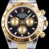 SA급 로렉스 남성용 신형 데이토나 모델 업데이트!! 크로노그래프 18k 옐로골드 투톤 콤비 블랙 다이얼 야광 인덱스 오토매틱 무브먼트 ROL0312 xx