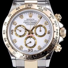 SA급 로렉스 남성용 최상급 퀄리티 데이토나 116523-78593 18K 옐로골드 포금 제품!! 크로노그래프 쥬얼 다이아몬드 인덱스 18K 옐로골드 투톤 콤비 화이트 다이얼 오토매틱 무브먼트 ROL0302 xx