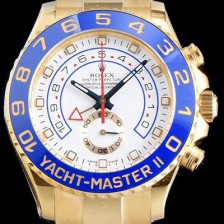 SA급 로렉스 남성용 옐로우 골드!!! 요트마스터II 레가타116688 크로노그래프 화이트 다이얼 ETA-7750 오토매틱 무브먼트 ROL00032 xx