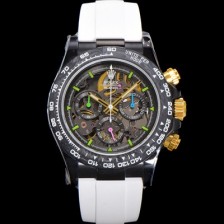 SA급 로렉스남성용 데이토나 카본 베젤 40mm 크로노그래프 오토매틱 Cal.4130 무브먼트 스켈레톤 다이얼 rol5373 xx