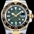 SA급 로렉스 남성용 지엠티 마스터II 116718LN 듀얼 타임 블랙 세라믹 소재의 24시간 회전 베젤 그린 썬더스트 다이얼 오이스터 브레이슬릿 ETA 2836 A2 오토매틱 무브먼트 ROL0033 xx