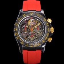 SA급 로렉스남성용 데이토나 카본 베젤 40mm 크로노그래프 오토매틱 Cal.4130 무브먼트 스켈레톤 다이얼 rol5374 xx