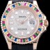 SA급 로렉스 남성용 오이스터 페페츄얼 요트-마스터 126655 “다이아몬드 파베 다이얼” 레인보우 바게크 컷 세팅 베젤 오토매틱 무브먼트 ROL0542 xx