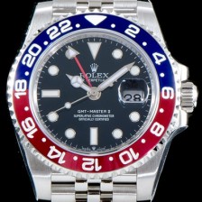 SA급 로렉스 남성용 지엠티 마스터II 126710BLRO-0001 듀얼 타임 블루/레드 투톤 24시간 회전 베젤 블랙 다이얼 5선 쥬빌리 브레이슬릿 오토매틱 무브먼트 ROL0011 xx