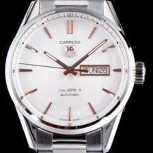 SA급 태그호이어 남성용 까레라 칼리버 5 WAR201D.BA0723 데이-데이트 논 크로노 화이트 다이얼 브레이슬릿 오토매틱 무브먼트 TAG0111 xx