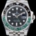 SA급 로렉스 남성용 지엠티 마스터II 116710BLNR 듀얼 타임 블랙/그린 투톤 24시간 회전 베젤 블랙 다이얼 5선 쥬빌리 브레이슬릿 오토매틱 무브먼트 ROL0013 xx
