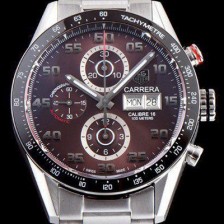 SA급 태그호이어 남성용 TOP Grade Quality 까레라 크로노그래프 오토매틱 타키메터 브라운다이얼 TAG0100 xx