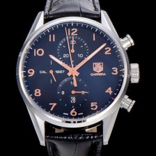 SA급 태그호이어 남성용 까레라 칼리버 1887 크로노그래프 블랙 다이얼 7750 오토매틱 무브먼트 TAG0200 xx