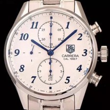 SA급 태그호이어 남성용 까레라 1887 오토매틱 크로노 그래프 화이트 다이얼 TAG0240 xx