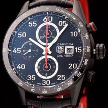 SA급 태그호이어 남성용 까레라 칼리버 1887 세라믹 베젤 블랙 다이얼 TAG4205 xx