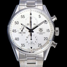 SA급 태그호이어 남성용 까레라 칼리버 1887 크로노 화이트 다이얼 TAG4215 xx