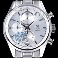 SA급 태그호이어 남성용 까레라 칼리버 1887 크로노그래프 화이트 다이얼 7750 오토매틱 TAG0242 xx