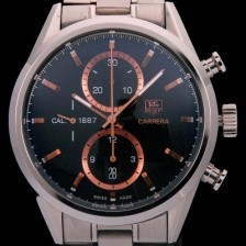 SA급 태그호이어 남성용 까레라 칼리버 1887 크로노그래프 블랙 다이얼 7750 오토매틱 TAG4203 xx