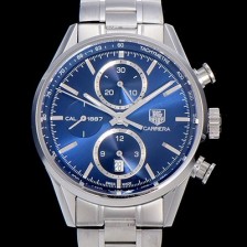 SA급 태그호이어 남성용 까레라 칼리버 1887 크로노그래프 블루 다이얼 7750 오토매틱 TAG0400 xx