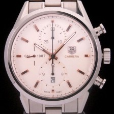 SA급 태그호이어 남성용 까레라 칼리버 1887 크로노그래프 화이트 다이얼 7750 오토매틱 TAG4200 xx