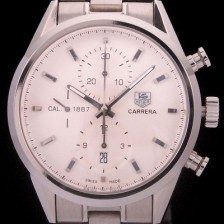 SA급 태그호이어 남성용 까레라 칼리버 1887 크로노그래프 화이트 다이얼 7750 오토매틱 TAG4201 xx
