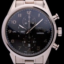 SA급 태그호이어 남성용 까레라 칼리버 1887 크로노그래프 블랙 다이얼 7750 오토매틱 TAG4202 xx