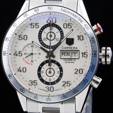 SA급 태그호이어 남성용 까레라 칼리버 16 크로노그래프 화이트 다이얼 오토매틱 무브먼트 TAG0214 xx