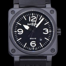 SA급 벨엔로즈 남성용 BR03-92 다이버 세라믹 오토매틱 9015 타입 42mm 우레탄줄 블랙 다이얼 bel80301 xx