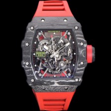 SA급 리차드밀러 남성용 RM035-02 라파 50mm 카본 오토매틱 무브먼트 우레탄줄 스캘래톤 다이얼 ric0239 xx