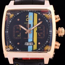 SA급 태그호이어 남성용 뉴 모나코 컨셉 24 크로노그래프 스티브 맥퀸 한정판 로즈골드 TAG4210 xx