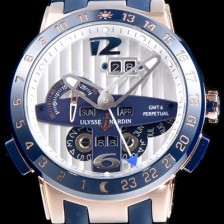 SA급 율리스나르당 남성용 율리시스 나르딘 326-00-3 이그제큐티브 엘 토로 지엠티 퍼페츄얼 실버 다이얼 오토매틱 무브먼트 ULY4201 xx