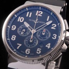 SA급 율리스나르당 마린크로노그래프 44mm 아라비안 마크 블랙 다이얼 ULY42010 xx