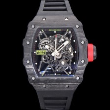 SA급 리차드밀러 남성용 RM035-01 라파 수동/기계식 무브먼트 50mm 카본 우레탄줄 스캘래톤 다이얼 ric0235 xx