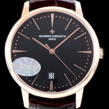 SA급 바쉐론콘스탄틴 남성용 패트리모니 85180/000R-9166 셀프 와인딩 드레스 워치!! 18K 로즈골드 케이스 블랙 다이얼 오토매틱 무브먼트 VAC0210 xx