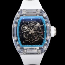 SA급 리차드밀러 남성용 RM055 수동/기계식 무브먼트 50mm 우레탄줄 스캘래톤 블랙 다이얼 ric0228 xx