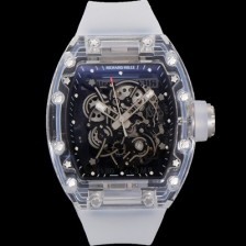 SA급 리차드밀러 남성용 RM055 수동/기계식 무브먼트 50mm 우레탄줄 스캘래톤 블랙 다이얼 ric0227 xx