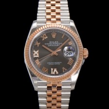 SA급 로렉스 남성용 데이저스트 m126231 18K 로즈골드 로마인덱스 36mm 오토매틱 Cal.3235 무브먼트 그레이 다이얼 rol5362 xx