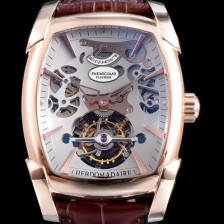 SA급 파르미지아니 남성용 칼파 신형 그랜드 투어빌론 시리즈 18k 로즈골드 그레이 스켈레톤 다이얼 아시안 투어빌론 탑재 PAR4220 xx