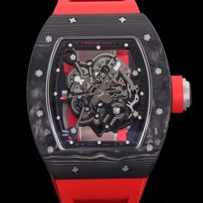 SA급 리차드밀레남성용 RM055 NTPT 카본케이스 50미리 스켈레톤 블랙다이얼 기계식 수동형 무브먼트 RIC53475 xx