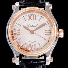 SA급 쇼파드여성용 해피스포츠 미니 오토매틱 30미리 레이디스 18K 로즈골드 화이트다이얼 CHO25941 xx