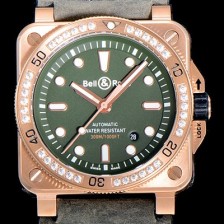 SA급 벨엔로스남성용 R-03 인스트루먼트 18K 로즈골드 오토매틱 42미리 그린다이얼 BEL10189 xx