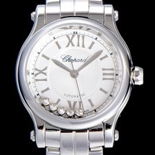 SA급 쇼파드여성용 해피스포츠 미니 오토매틱 30미리 레이디스 자게다이얼 화이트 CHO56572 xx