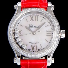 SA급 쇼파드여성용 해피스포츠 미니 오토매틱 보석/큐빅 30미리 레이디스 자게 화이트다이얼 CHO44501 xx