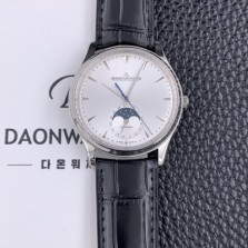 SA급 예거 르꿀르뜨남성용 마스터 1368420 울트라 씬 문페이즈 39미리 오토매틱 실버다이얼 JAG91201 xx